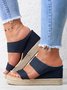 Beach vacation Straw Wedges Denim Sandals Jean Shoes