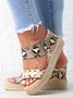 Beach vacation Straw Wedges Denim Sandals Jean Shoes