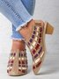 Vintage Weave Inlay Block Heels
