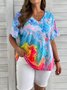 Plus Size Gradient Casual Loose Jersey T-Shirt