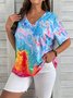 Plus Size Gradient Casual Loose Jersey T-Shirt