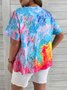 Plus Size Gradient Casual Loose Jersey T-Shirt