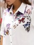 Butterfly Loose Shirt Collar Casual Blouse