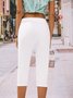 Casual Plain Color Hem Slit Elastic Waist Knitted Bottoming Pants