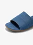 Blue Denim Stitching Design Flat Sandals