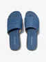 Blue Denim Stitching Design Flat Sandals