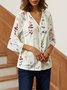 Wrap Casual Loose Floral Shirt
