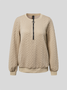 Solid Color Casual Texture Knitted Sweater Zipper Sweatshirt
