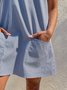 JFN U Neck Pockets Striped Daily Sundress