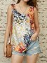 V Neck Loose Casual Floral Tank Top