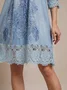 V Neck Casual Jersey Lace Edge Dress