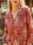 Boho V Neck Ethnic Floral T-Shirt