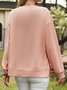Round neck split metal clasp loose sweatshirt