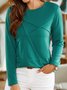 Plain color no pattern basic body elastic backing T-shirt