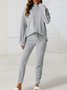Regular Fit Cotton-Blend Casual Plain Two-Piece Set