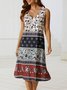 Regular Fit Floral V Neck Dress
