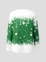 Women's Sweatshirt Christmas Snowman Printed Crew Neck Regular Fit