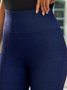 High elastic plain washed denim Leggings