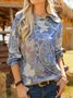 Loose Paisley Shawl Collar Sweatshirt