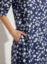 Ditsy Floral JFN Round Neck Casual Midi Dress