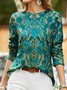 Damask Fit Stretch Top T-shirt