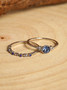JFN Vintage Casual Purple Gemstone Layered Rings