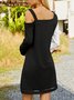 Casual Square Neck Color Block Dress