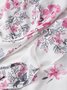 JFN Crew Neck Floral Casual Fit Tunic Top