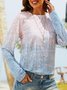 Casual Ethnic Crew Neck Top