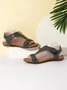 Women's Comfy Orthotic Sandals Women's Arch Support Flat Sandals Orthopedic Sandals JFN Women Retro Solid Color Casual Simple Velcro Strappy Sandals