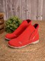 JFN Women Christmas Faux Leather Panel Zip Round Toe Fleece Soft Ankle Ankle Boots  