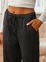 Stretch waist pocket with drawcord palazzo Pants/wide leg Pants