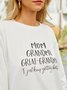 JFN Loose Crew Neck Text Letter Long Sleeve White Sweatshirt