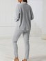 Regular Fit Cotton-Blend Casual Plain Two-Piece Set