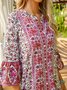 5 Colors Summer Bohemian Style V Neck Sexy Printed Weaving Dress
