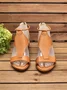 JFN  Women Casual Leather Comfy Wedge Sandals