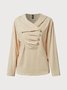 New pile collar button casual long sleeve women Sweatshirt