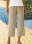 JFN Cotton Plus Size Elastic Waist Solid Short Pants