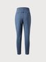 JFN Crossover High Elasticity Tight Plain Blue Leggings