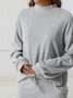 Regular Fit Cotton-Blend Casual Plain Two-Piece Set