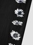 Women's Loose Casual Baggy Linen & Cotton Daisy Floral Pant 