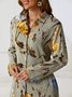 Long Sleeve Shirt Collar Casual Weaving Dress