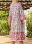 5 Colors Summer Bohemian Style V Neck Sexy Printed Weaving Dress