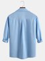 Men's Linen Plain Long Sleeve Shirt
