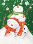 Women's Sweatshirt Christmas Snowman Printed Crew Neck Regular Fit