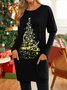 Christmas Loose Crew Neck Dress
