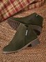 Women British Style Urban Round Toe Comfortable Zip Chunky Heel Low Heel Boots