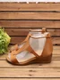 JFN  Women Casual Leather Comfy Wedge Sandals