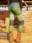 Color Block Casual Regular Fit Leggings