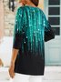 Casual Abstract Design Crew Neck Long Sleeve Top